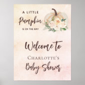 ベビーシャワールカボチャの途中のクリーム歓迎 ポスター (正面)