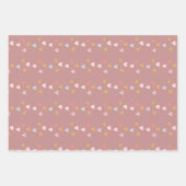 ベビーシャワーレインボーハートピンク ラッピングペーパーシート (正面2)