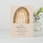 ベビーシャワーレインボーボヘミアンウォームトーン 招待状 (スタンド正面)