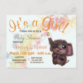 ベビーシャワーレインボー&エレファントドールアートアヌーン 案内ポストカード (正面)