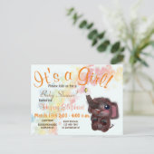 ベビーシャワーレインボー&エレファントドールアートアヌーン 案内ポストカード (スタンド正面)