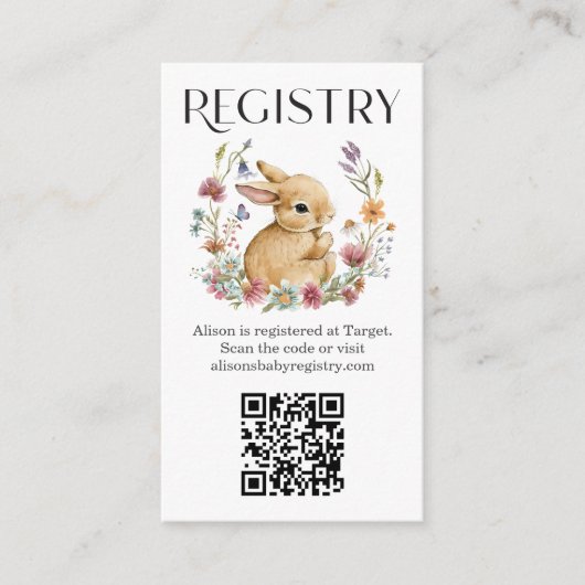 ベビーシャワーレジストリのエンクロージャカード エンクロージャーカード (正面)