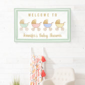 ベビーシャワーレトロキャリッジパレードへようこそ 横断幕 (インサイチュ)