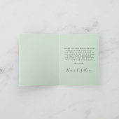 ベビーシャワーレトロキャリッジミント金ゴールド サンキューカード (内部)