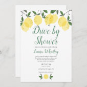 ベビーシャワーレモンで車をモダン運転する 招待状 (正面/裏面)
