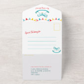 ベビーシャワーロッキングホビーアクアウォーター色 オールインワン招待状 (外側)