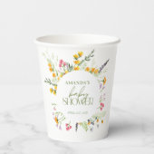 ベビーシャワーワイルドフラワーテーブルウェアのデコール紙カップ 紙コップ (裏面)