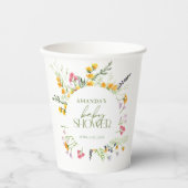 ベビーシャワーワイルドフラワーテーブルウェアのデコール紙カップ 紙コップ (正面)