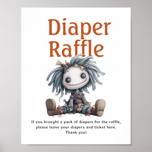 ベビーシャワーヴィレ幽霊のよく出るッジおむつラッフル ポスター (正面)