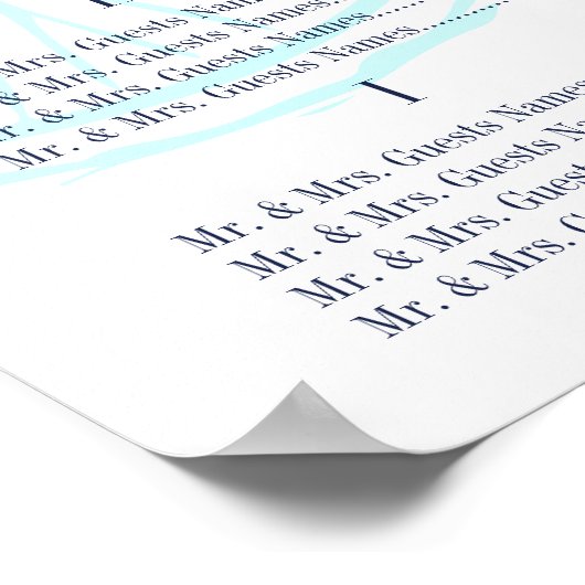 ベビーシャワーヴィンテージ自転車の客席表 ポスター (角)