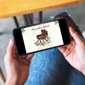 ベビーシャワーヴィンテージ車用緑 招待状