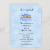 ベビーシャワー三つ子 エスニック ベビーボーイ 招待状 (正面/裏面)