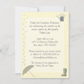 ベビーシャワー中性のジェンダー傘と雨靴 招待状 (裏面)