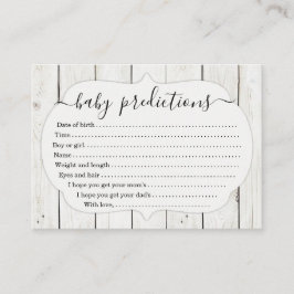 ベビーシャワー予測カード – 木素朴材 コーリングカード