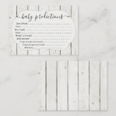 ベビーシャワー予測カード – 木素朴材 コーリングカード (正面/裏面)