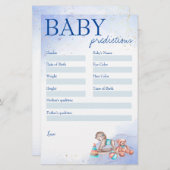 ベビーシャワー予測ゲームブルー男の赤ちゃん 便箋 (正面/裏面)