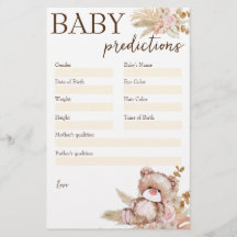 ベビーシャワー予測ゲームteddy bear