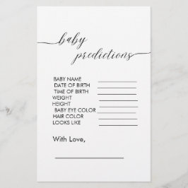 ベビーシャワー予測ミニマモダンリストシンプル