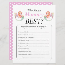 ベビーシャワー人魚海の下でママがわかる 招待状