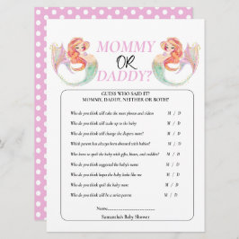 ベビーシャワー人魚海の中。ママ or パパ 招待状