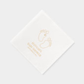 ベビーシャワー付き足プリント | パーティー 箔ナプキン (右)