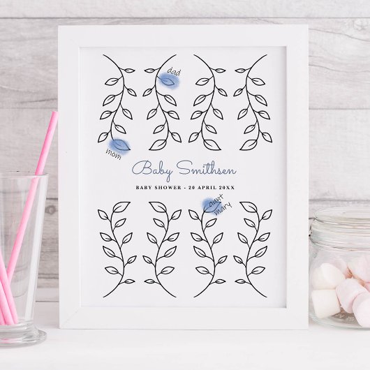 ベビーシャワー代替ゲストブックフローラ ポスター