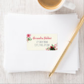 ベビーシャワー住所 シールフローラピンク ラベル (インサイチュ)