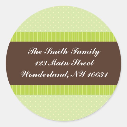 ベビーシャワー住所 シール – 緑と茶色 (正面)