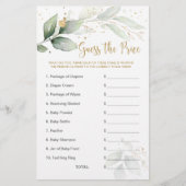 ベビーシャワー価格ゲームの緑の葉を推測 便箋 (正面)