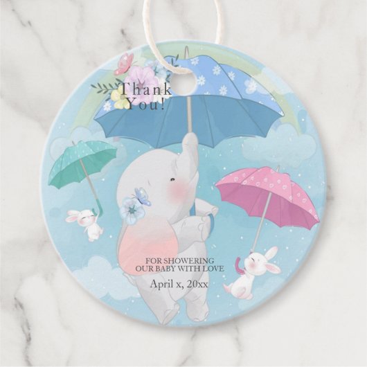 ベビーシャワー傘エレファントバンニー フェイバータグ (正面)