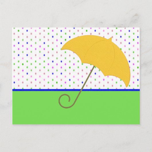 ベビーシャワー傘ポルカ インビテーションポストカード (正面)
