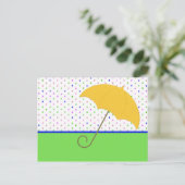 ベビーシャワー傘ポルカ インビテーションポストカード (スタンド正面)