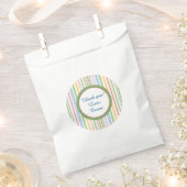 ベビーシャワー優先バッグ「PIcnicストライプ花模様/」 フェイバーバッグ (クリップ留めされた状態)