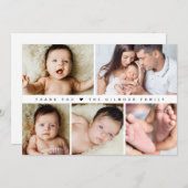 ベビーシャワー写真コラージュシンプル サンキューカード (正面/裏面)