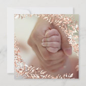 ベビーシャワー写真フローラバラピンク王室のベビー 招待状 (裏面)