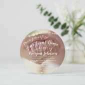 ベビーシャワー写真紙吹雪足バラ金ゴールド 招待状 (スタンド正面)