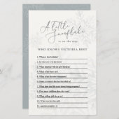 ベビーシャワー冬のスノーフレーク男女兼用クイズ (正面/裏面)