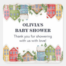 ベビーシャワー冬の雪の村