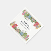 ベビーシャワー冬の雪の村 スタンダードカクテルナプキン (角)