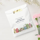 ベビーシャワー冬の雪の村 フェイバーバッグ (封をした状態)