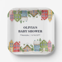 ベビーシャワー冬の雪の村