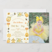 ベビーシャワー初日のビー写真 招待状 (正面)