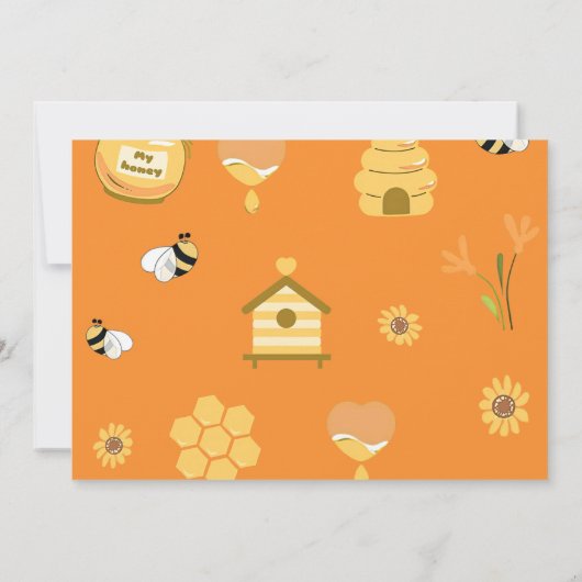 ベビーシャワー初日のビー写真 招待状 (裏面)