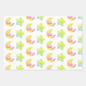 ベビーシャワー包装紙フラットシートセット3 ラッピングペーパーシート (正面3)