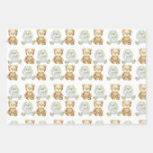 ベビーシャワー包装紙フラットシートセット3 ラッピングペーパーシート (正面2)