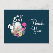 ベビーシャワー卵、フラインゴ、バニーパーティー感謝してい ポストカード (正面)