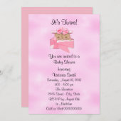 ベビーシャワー双子のエスニック·ベビーガール 招待状 (正面/裏面)