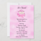 ベビーシャワー双子のベビーガール 招待状 (正面)