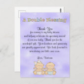 ベビーシャワー双子の男の子 ポストカード (正面/裏面)