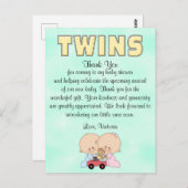 ベビーシャワー双子の男の子 ポストカード (正面/裏面)